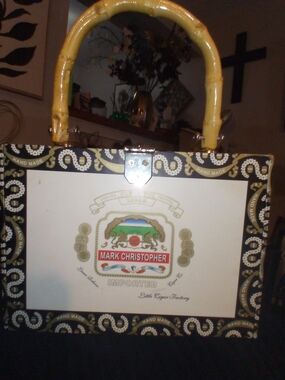 Mark ChristopherVintage Cigar Box Handbag with Bamboo Handle